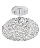 Krystal Ice 9"W 1-Light Semi-Flush Light Fixture by Kichler Chrome Glass Finish by LampsUSA
