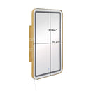 Rectangle Medicine Cabinet Mirror Bathroom Mirror With Storage Wall Mounted Medicine Mirror Cabinet With LED - Gold by HouseOfZazla