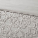 King/Cal King Tufted Cotton Chenille Medallion Duvet Cover Set