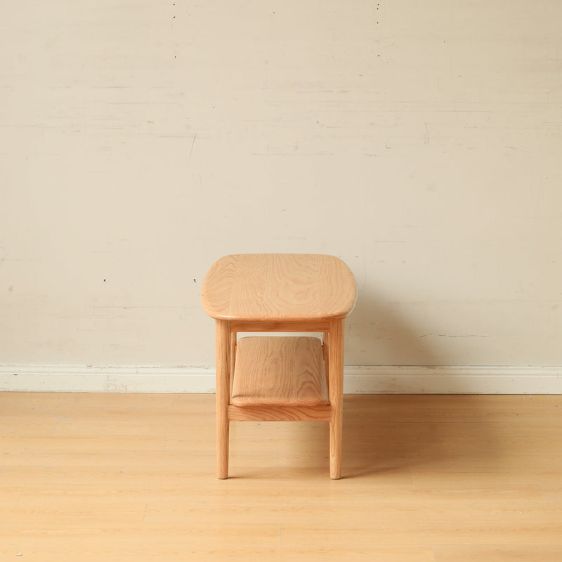 Center table Low Table 100% solid wood Top plate Desk Coffee table Width 100 x Depth 40 x Height 42 cm Study desk Work from home Easy to assemble Natural wood with storage shelf Natural writing desk