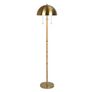 Allure - 2 Light Floor Lamp, Gold, Natural Tube, Double On / Off Pull Chain - Gold / Rattan by HouseOfZazla