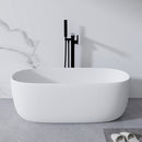 51" Oval Freestanding Soaking Tub - Matte White Resin Stone