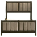 Wilkes 51-inch Upholstered Full Bed Dark Cocoa