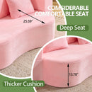 71-Inch Folding Sofa Bed in Pink Chenille with High-Density Foam