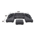 Chosen - Sectional Sofa With Toss Pillows With 2 Chaises With Ottoman - Gray by Unique Piece Furniture