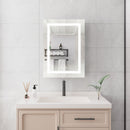 20 X 28" Bathroom Medicine Cabinet With Mirror Wall Mounted LED Bathroom Mirror Cabinet With Lights, Anti-Fog, Waterproof, Dimmable, 3000K~6000K, Single Door, Touch Swich, Storage Shelves - Silver by HouseOfZazla
