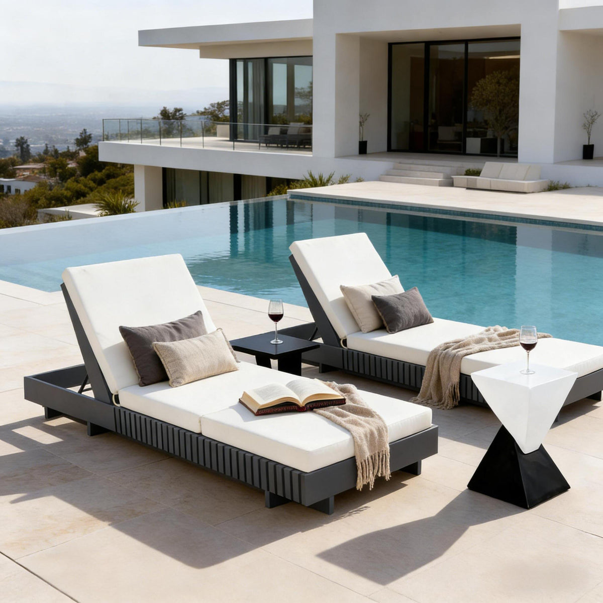 Dark Acacia Wood Chaise Lounge, photo 8 of 10