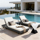 Dark Acacia Wood Chaise Lounge
