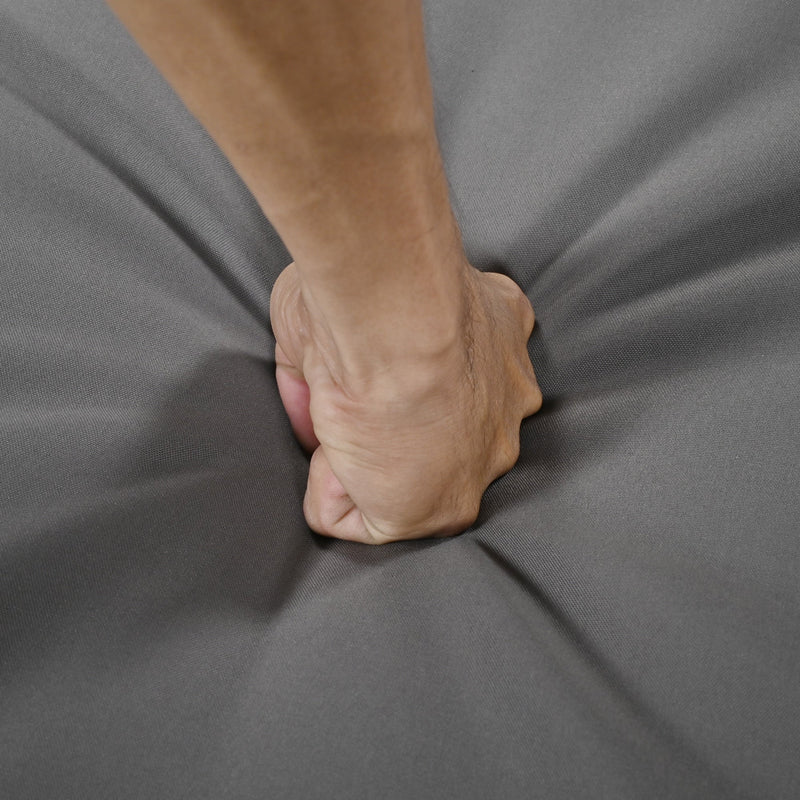 6-Piece Rope Patio Furniture Set, Outdoor Furniture with Acacia Wood Cool Bar Table with Ice Bucket, Deep Seat Patio Conversation Set with Two Stools for Backyard Porch Balcony (Grey)