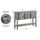 48" Solid Wood Sideboard Console Table with 2 Drawers and Cabinets and Bottom Shelf, Retro Style Storage Dining Buffet Server Cabinet for Living Room Kitchen Dining Room(Antique Gray)