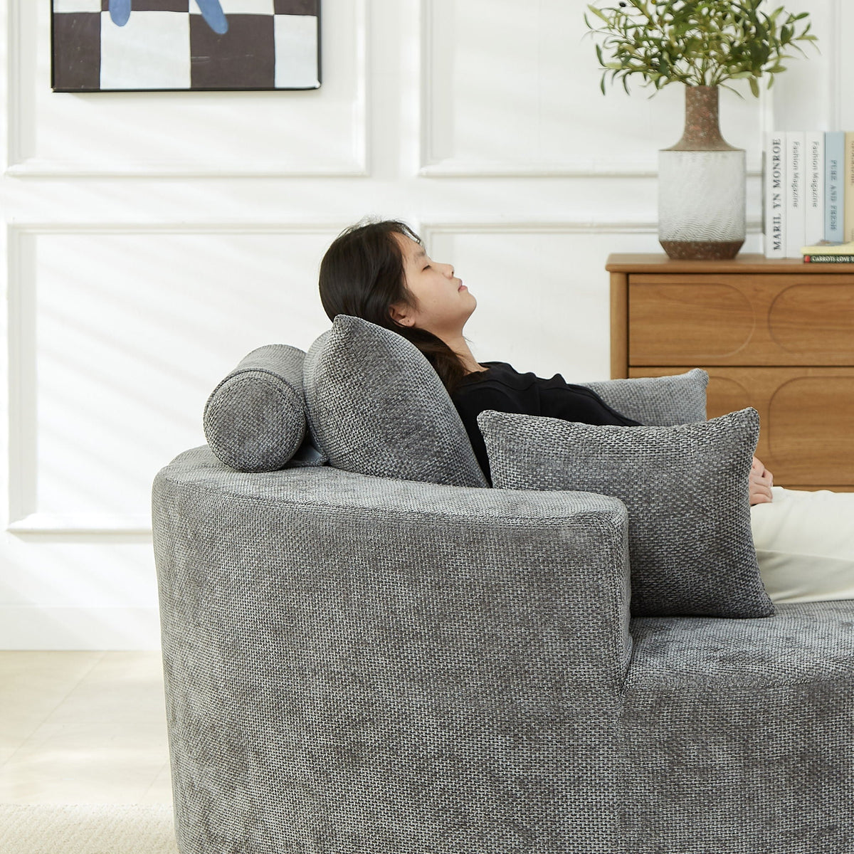 Single Sofa, Sleeper Chair For Living Room - Gray, photo 8 of 12