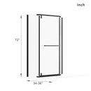 Neo Angle - Frameless Shower Door With White Acrylic Shower Base Combo - Matte Black by HouseOfZazla