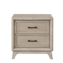 1 Piece Nightstand With Angled Feet, Dovetail Drawers, Bedroom Furniture - Oak