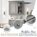 Bathroom Vanity With Medicine Cabinet, Royal Mirror Cabinet, Modern Bathroom Storage Cabinet With 2 Soft Closing Doors And 4 Drawers by HouseOfZazla