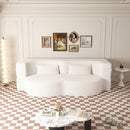 Modern Floor Sofa, With 2 Pillows, Convertible Teddy Fabric Foam Filled Bed