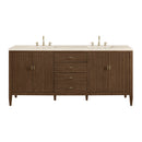 James Martin Myrrin 72" Double Bathroom Vanity, Mid-Century Walnut