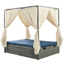 Adjustable Sun Bed With Curtain,High Comfort,With 3 Colors