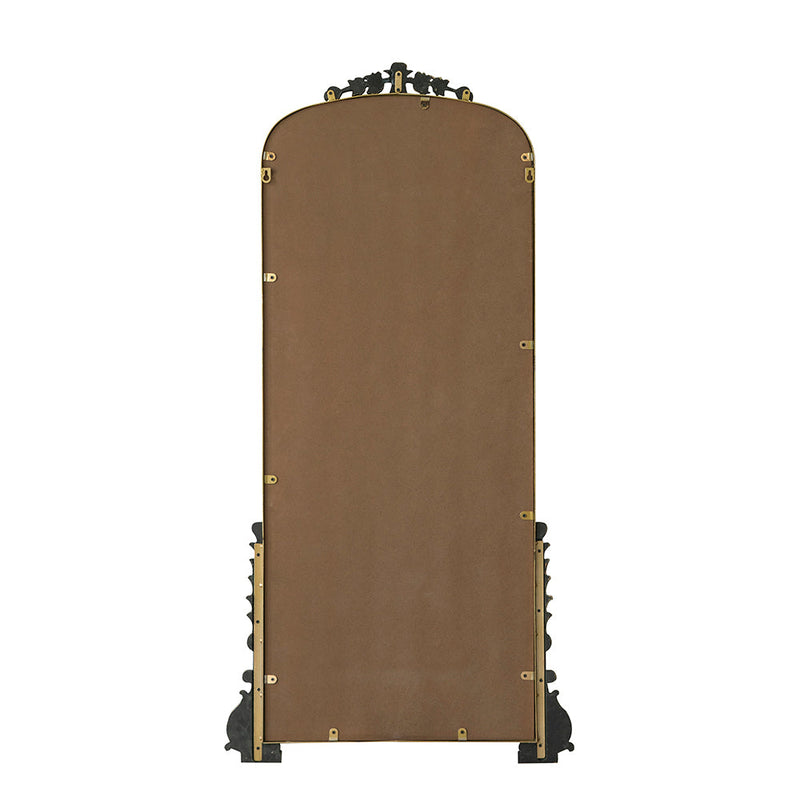 24" x 48.5" Antique Gold Arched Mirror with Metal Frame, Full Length Mirror for Living Room Bathroom Entryway