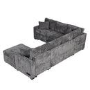 Sectional Sofa Pull-Out Sofa Bed Sleeper With A Storage Ottoman, Three Pillows And Charging Devices For Living Room by HouseOfZazla