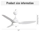 Bredoom Ceiling Fan With Remote Control And LED Light, Blades, Reversible DC Motor For Indoor / Outdoor Use by Unique Piece Furniture