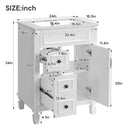 Bathroom Vanity With Sink, Compact Cabinet & 2 Drawers And Adjustable Shelf by Unique Piece Furniture