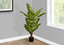 47" Tall, Artificial Plant, Evergreen Tree, Indoor, Faux, Fake, Floor, Greenery, Potted, Real Touch, Decorative - Green / Black by Unique Piece Furniture