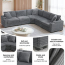 Convertible L Shaped Sectional Corner Couch With Armrest Storage Cup Holders USB Charger, Irregular Corner Oversized Comfy Modular Sofa by Unique Piece Furniture