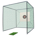 Golf Practice Net Cage With Metal Frame Hitting Net Kit Indoor Outdoor - Black by HouseOfZazla