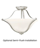Langford 19"W 2-Light Brushed Nickel Pendant/Semi-Flush Mount Light by Kichler by LampsUSA