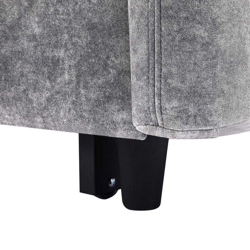 55.1" Pull Out Sleep Sofa Bed Loveseats Sofa Couch with Adjustable Backrest, Storage Pockets, 2 Soft Pillows, USB Ports for Living Room, Bedroom, Apartment, Office,Grey