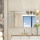 Rounded Corner Rectangle Bathroom Mirror For Wall Metal Frame Wall Mounted Bathroom Mirror Vanity Bathroom Mirror (Horizontal & Vertical) by Unique Piece Furniture