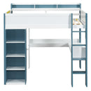 Loft Bed With Built In Storage Shelves, Clothes Rail, And Desk by HouseOfZazla