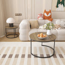 Nesting Coffee Table Set of 2 with Marble Pattern Tops