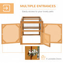 55" Wooden Chicken Coop Add-on Expansion, Mini Chicken Coop Outdoor Chicken Run Hen House with Combinable Design