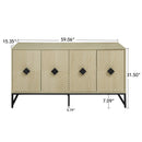Carved 4 Door Sideboard With Storage, Adjustable Shelf by HouseOfZazla