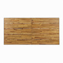 Outdoor Dining Table With U Shape Legs And Slat Top Table - Teak