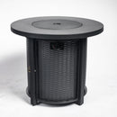 30" Propane Gas Fire Pit Table, 50000 BTU Round Steel Fire Pit by HouseOfZazla
