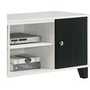 2 Tone TV Stand With Open Shelving And Concealed Storage Living Room Furniture - Black / White by HouseOfZazla