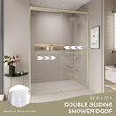 Double Sliding Shower Door, Semi-Frameless Bypass Bathroom Sliding Door With 1/4" (6 Mm) Tempered Glass For Walk-In Shower by HouseOfZazla