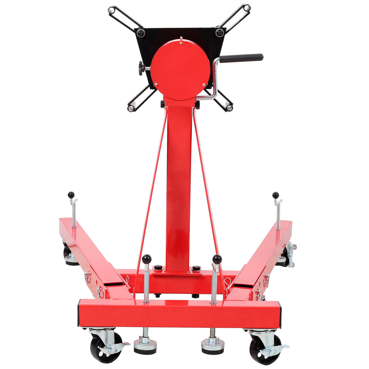 1500 lbs Folding Engine Stand, Geared Rotating Head, 360-Degree Adjustable, Red, photo 5 of 10