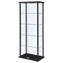 Delphinium 4-Shelf Clear Glass Curio Display Cabinet Black