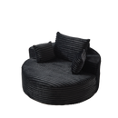 Fluffy Modern Sleeper Chair in Corduroy