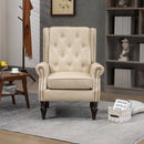 Modern Accent Chair Lounge Chair with Sturdy Wood Legs in Camel PU Leather