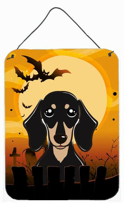 Halloween Smooth Black and Tan Dachshund Wall or Door Hanging Prints BB1773DS1216