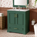 Bathroom Vanity With Sink, 1 Divided Drawer And 2 Soft Close Doors With Double Shelf by HouseOfZazla