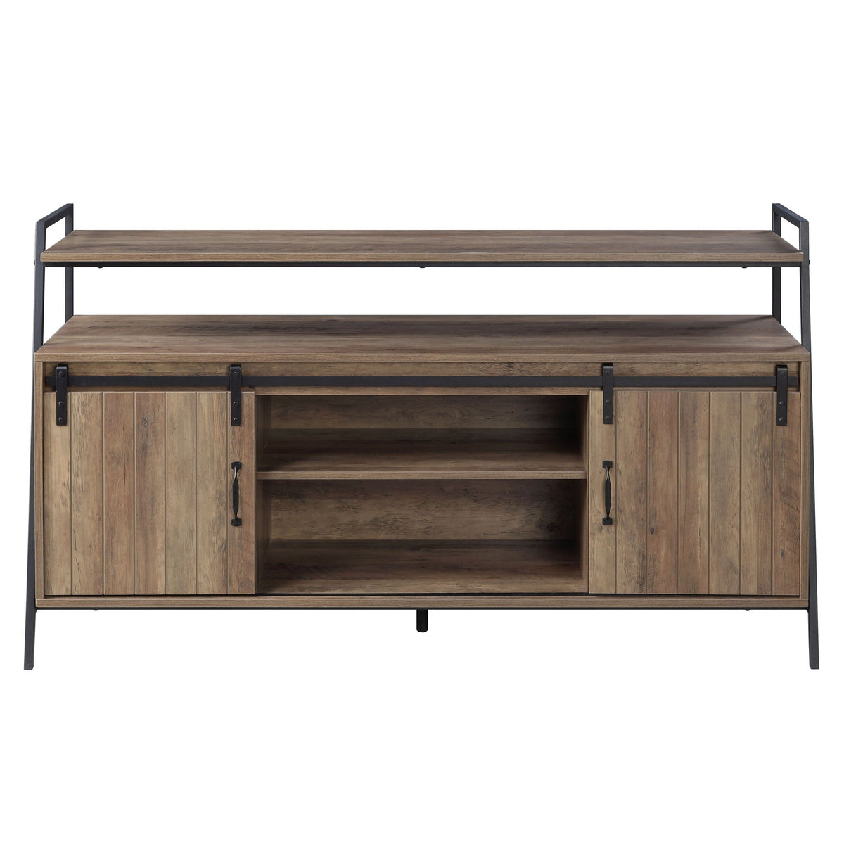 Rashawn - TV Stand - Rustic Oak & Black, photo 5 of 7