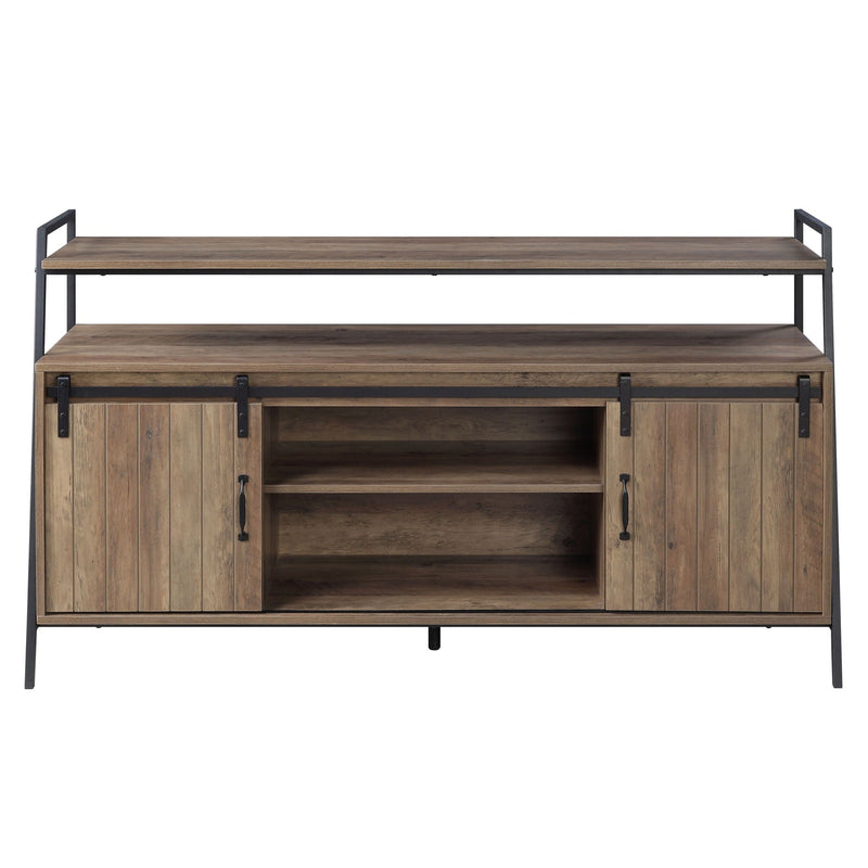 Rashawn - TV Stand - Rustic Oak & Black, photo 5 of 7