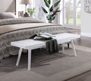 Larwich - Solid Wood Slatted Bench - White by HouseOfZazla