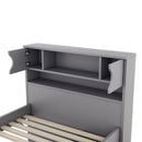 Captain Platform Bed Frame With Storage Bookcases, Shelves, And 4 Drawers by HouseOfZazla