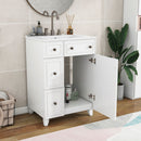 Transitional Style Bathroom Vanity Cabinet With Ceramic Sink by HouseOfZazla